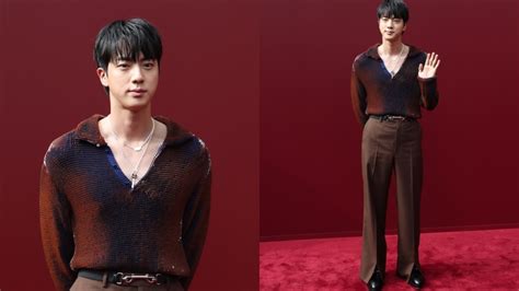 Jin Is Hot for Gucci Horsebits & a Plunging Neckline on the Front 